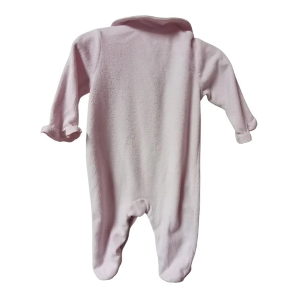 ⭐M4)  Carter’s Just One Year Pink Fleece Footed Sleeper 9M Floral Baby Girl
